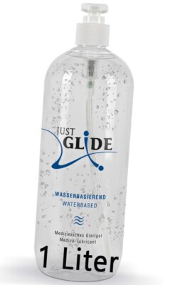 Gleitgel Just Glide Waterbased 1000 ml, Vegan Wasserbasis, Gleitmittel, 1 Liter