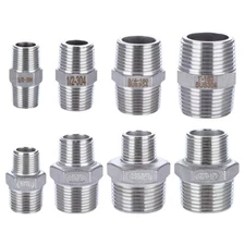 304 Stainles Steel Reducing Adapter BSP Male To Male Connector Hexagonal Fitting