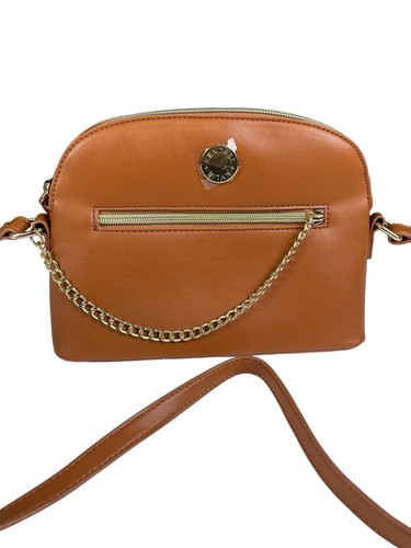 Kendall + Kylie Dome Crossbody Bag Cognac Brown Gold Accents Charm Small NWOT - Picture 2 of 7