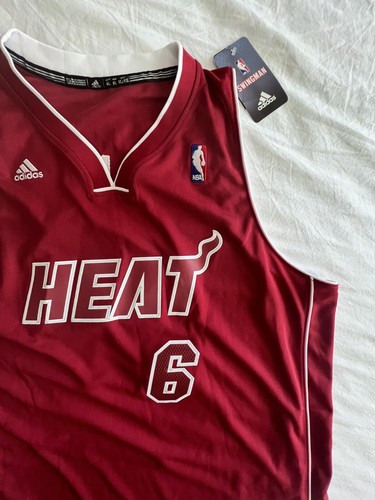 Adidas LeBron James Miami Heat Jersey XL Red Christmas Swingman 2012 Rare - Picture 5 of 19