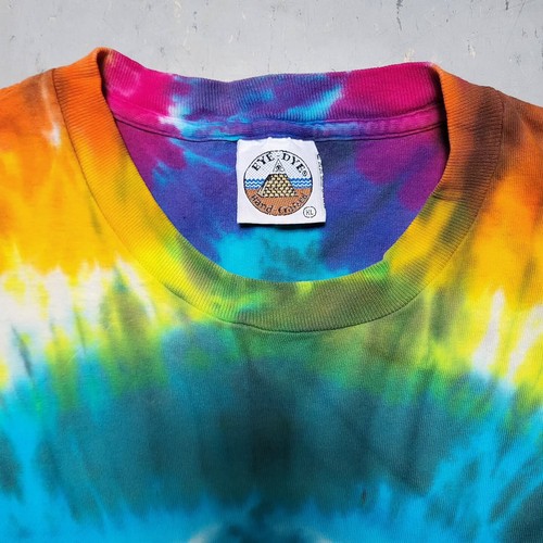 90s PEACE SIGN SYMBOL Tie Dye Tshirt EYE DYE Tee MUSHROOM Psychedelic Sz XL - Picture 4 of 7