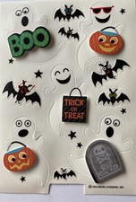 GHOST Dimensional Stickers 11pc Graveyard Bats Tombstone Trick-Or-Treat Pumpkin