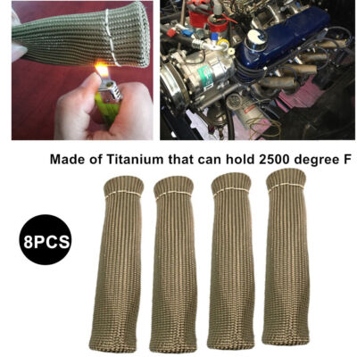 Spark Plug Boots Spark Plug Wire Heat Shields (8pc) - 2500°F Titanium Sleeves With Stainless Ties For SBC/BBC Spark Plug Heat Shield Sleeve - Foto 9
