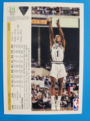 NBAカード ROD STRICKLAND ロッド・ストリックランド サイン 1991-92 Upper Deck Basketball #214 - Rod Strickland - SPURS | eBay