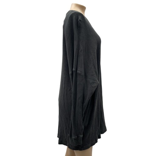 Suéter túnica gris manga dolman de gran tamaño tejido gofre Free People para mujer XS - Imagen 3 de 10