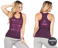 Zumba Inspire Racerback Tank Top - Plum ~ M & L ~ New!  Free Shipping!