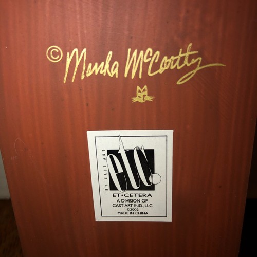 NOS 2002 Signed Marsha McCarthy Curiosity Kitty Cat Plaque-Cast Art-9" NWB & Tag - Picture 5 of 8