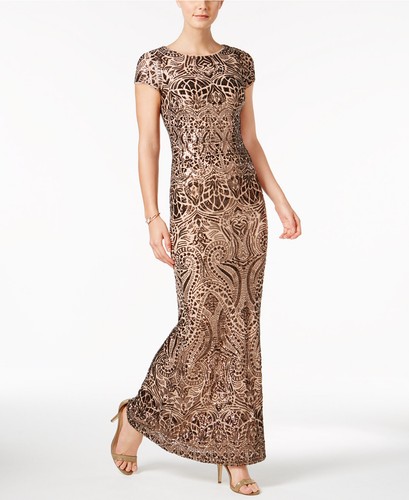 NEW BETSY \u0026 ADAM Sequin Dress Prom 