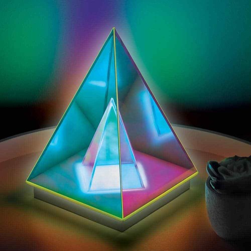 7.7 in. Iridescent Acrylic Indoor Infinity Table Light Pyramid - 第 2/3 張圖片