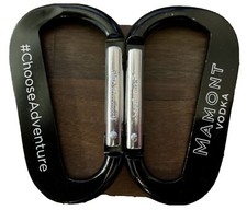 2 Mamont Vodka D Ring Carabiner Black Silver