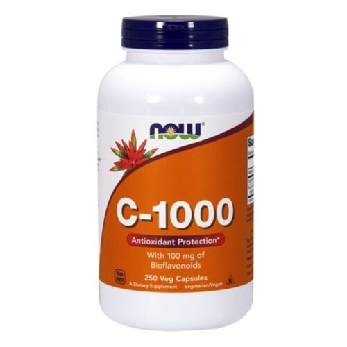 NOW FOODS, VITAMIN C-1000 with 100mg Bioflavonoids 250 Veg. Capsules SUPER PRICE - Picture 1 of 2