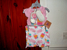 Baby GIRL STAY COOL LILY & JACK 3 Pc Set Bodysuit Trousers Shoes Clothes 6-9M