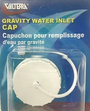 RV/Camper/Trailer - Gravity Fresh Water Tank Fill Cap/Strap - White