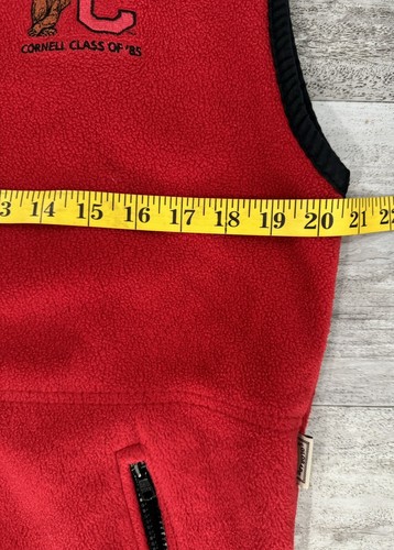 Vintage Cornell University Full Zip Red Sweater Vest Size Medium Class Of 1985 - Picture 3 of 7