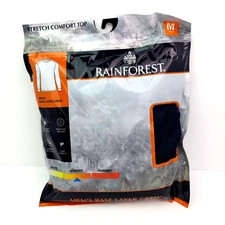 Rainforest Mens Size M Navy Blue Base Layer Crew Long Sleeve Top Shirt RF8200