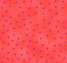 Laurel Burch Basics Circles on Coral Metallic Fabric OOP By the FQ - 1/4 YD