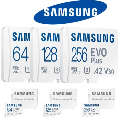 64 128 256 GB Samsung EVO plus Micro SD XC SDXC U3 A2 V30 130 MB s Speicherkarte