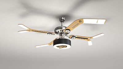 Vegas Golden Knights Hockey Ceiling Fan- Goalie & Player Fan Blades, Home Colors