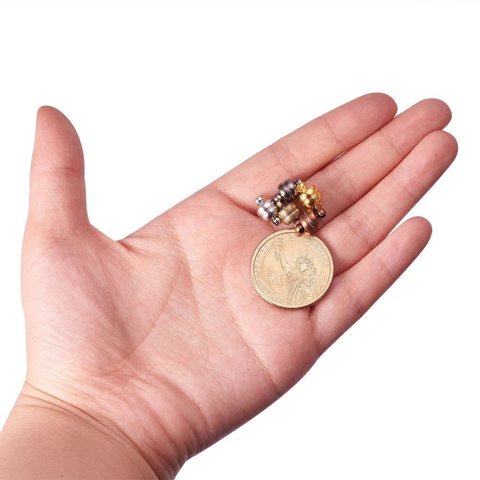 100 Sets Mixed Color Brass Magnetic Clasps Oval Smooth Tiny Closure Strong 11mm - Image 2 of 2