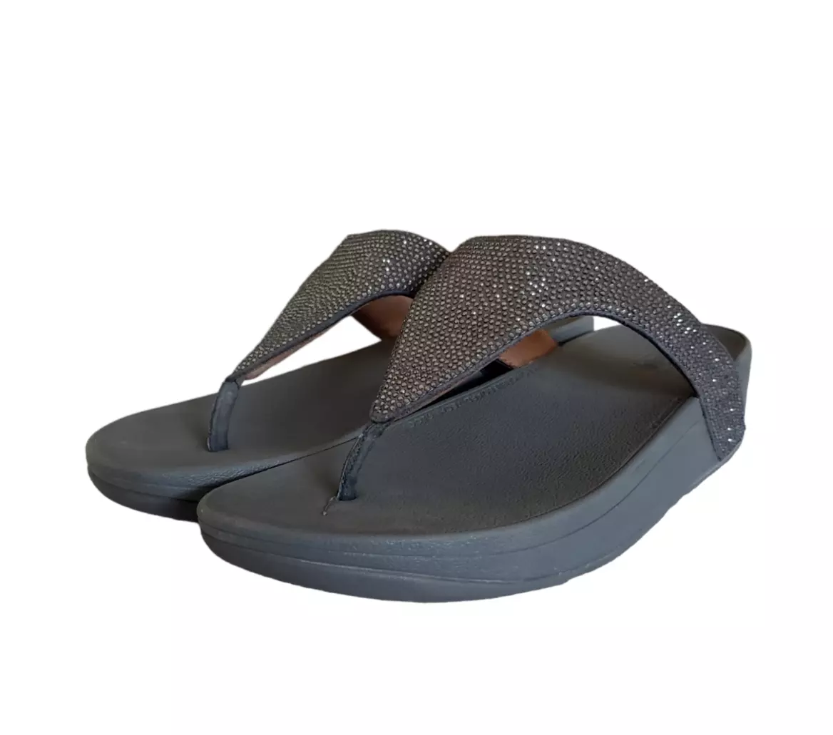 Fitflop Slinky Rokkit Navy Gray Women s Size 8 Sandal N4970