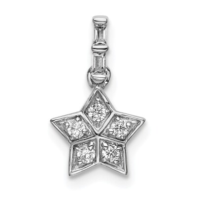 14k Weißgold 0,12Ct Diamant Stern Anhänger 0,62g Geschenk für Mutter