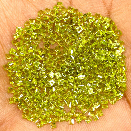 200 Pcs Natural Peridot 2mm Square Cut Loose Untreated Gemstones Wholesale Lot - Picture 8 of 9