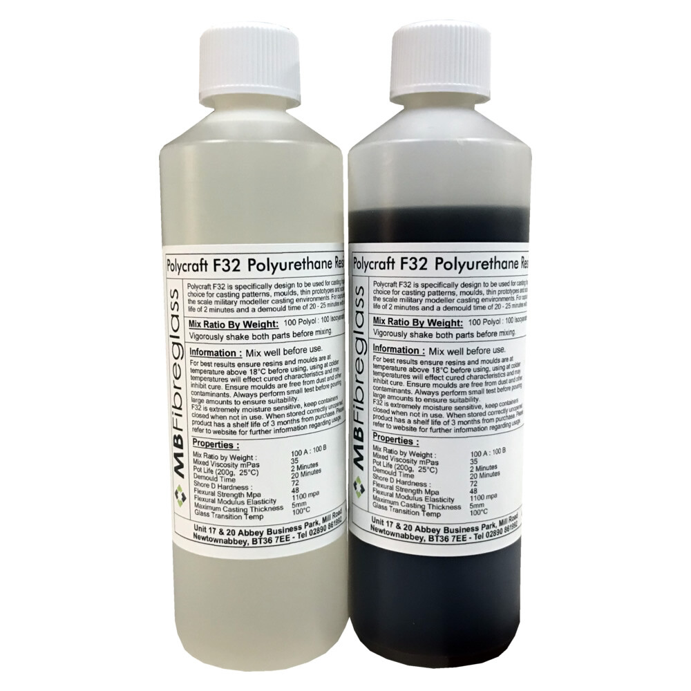 Polycraft F32 Fast Cast Polyurethane Liquid Plastic Casting Resin - 1kg Kit