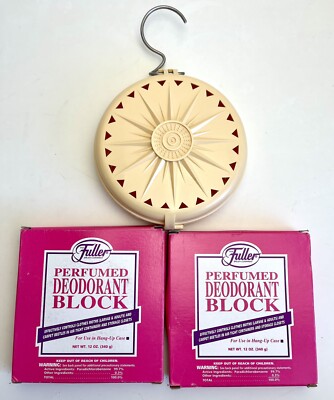 Vintage Fuller 2 Perfumed Deodorant Blocks w/Fuller Hang-Up Case. Made in USA