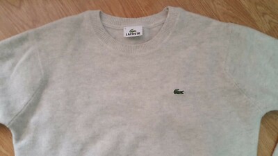 Lacoste Pure Laine Vierge Wool Jumper Sweater Woolmark White Size 5