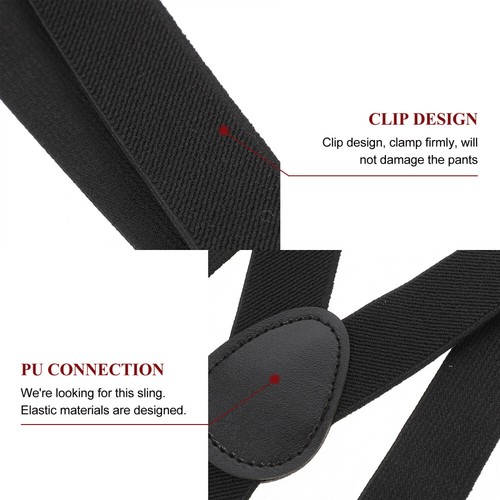2pcs Y-back Suspenders Adjustable Elastic Unisex Pant Adjustable Suspenders - Imagen 7 de 12