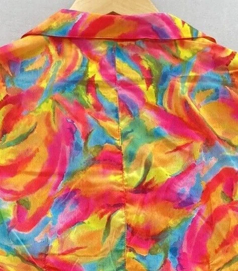 Camisa de natación Sauvage California años 80 90 de colección para mujer M botones geométricos Foto 4 de 4