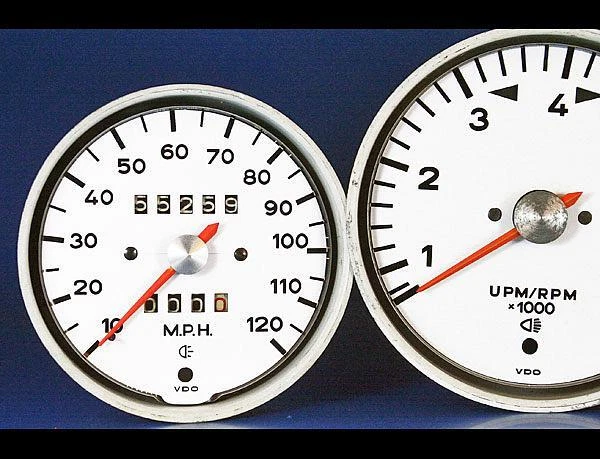 Cuadro de instrumentos indicadores de cara blanca para Porsche 914-6 1970-1971 Foto 3 de 4