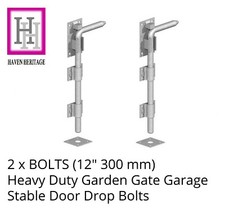 2 x 12" SCHWERLAST STABIL DROPBOLZEN TÜRTOR GARAGENSCHUPPEN SCHIEBE HASP PADBOLT