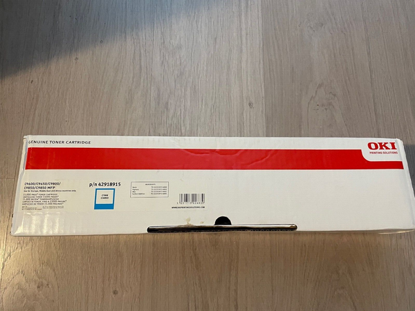 Oki Original Toner Cyan 42918915 C9600 C9650 C9800 C9850 Mfp 15.000 Seiten-image
