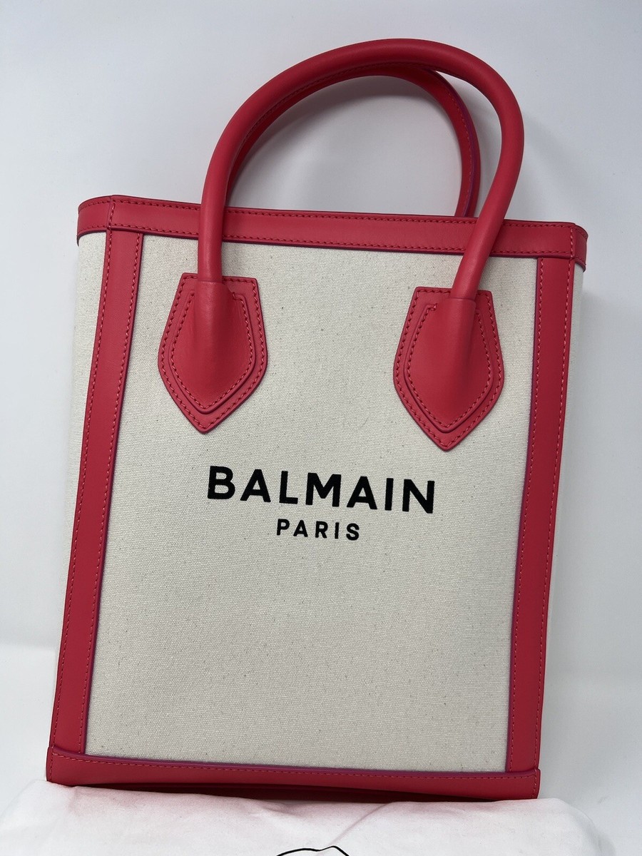 AUTHENTIC Balmain B Army 26 Crossbody Logo Canvas Tote Bag