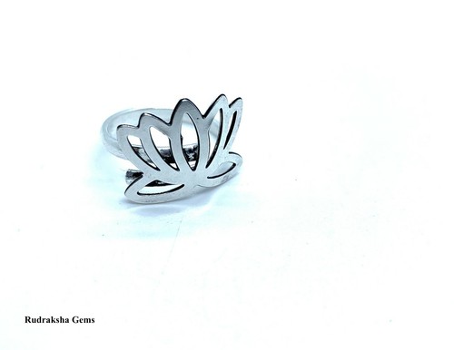 Lotus Flower Pattern Band Statement Stacking Adjustable Ring Boho Jewellery Om - Picture 4 of 10