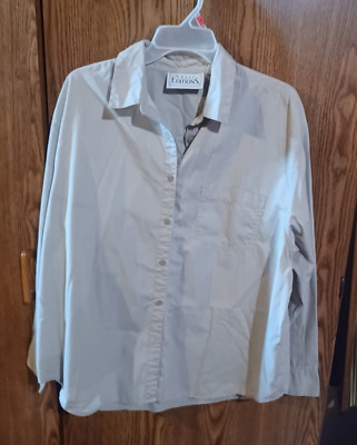 Men's Basic Edition Solid Khaki Button Down Long Sleeve Dress Shirt ...