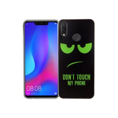 Huawei P Smart+ Handy Hülle Schutz Case Cover Bumper Dont Touch My Phone Grün