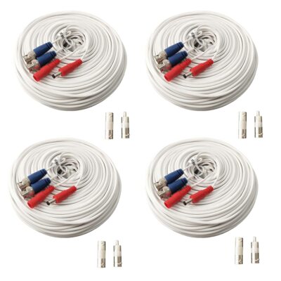 4x 200ft Security Camera BNC Video Power Cable DVR CCTV Surveillance Wire  Cord