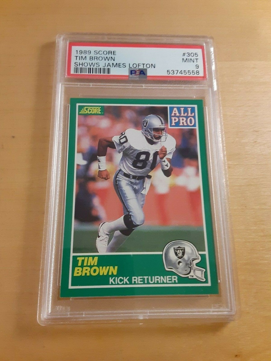 1989 Score #305 TIM BROWN (error) Los Angeles Raiders Football