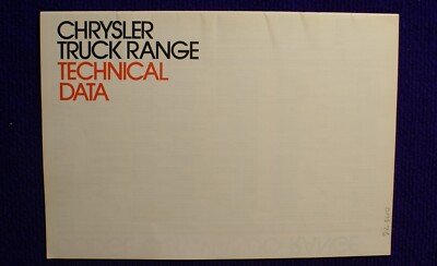 CHRYSLER  CHASSIS TRUCK  LORRY BROCHURE TECHNICAL DATA SPECIFICATIONS 1976