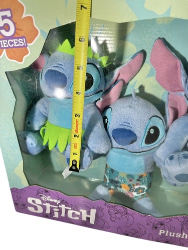 Disney Lilo & Stitch Plush Collector Set 5 Pcs 2021 Hawaiian Surfing Tiki NEW - Picture 12 of 13
