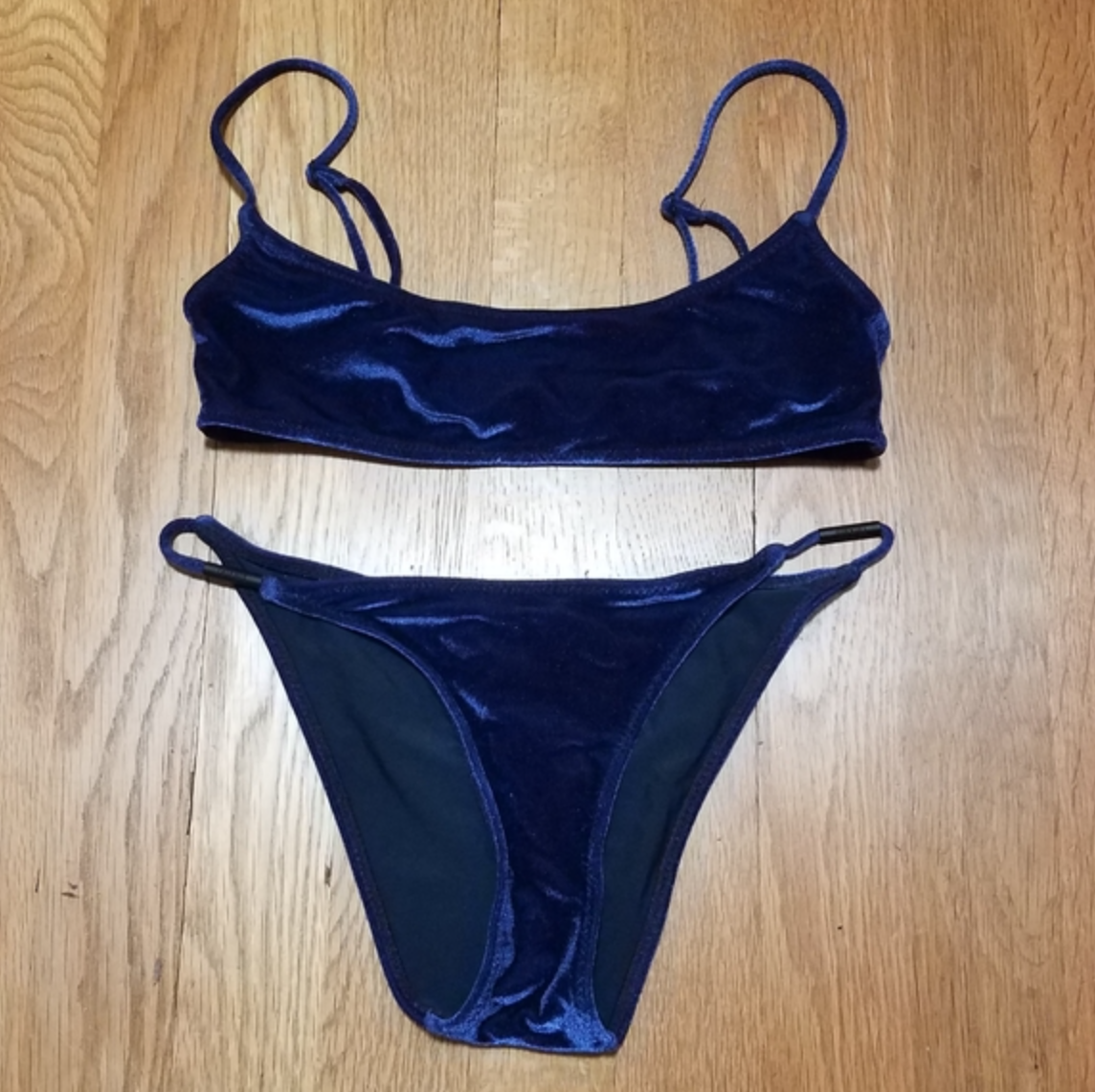 Triangl Elisa Navy Velvet Bikini Size XS