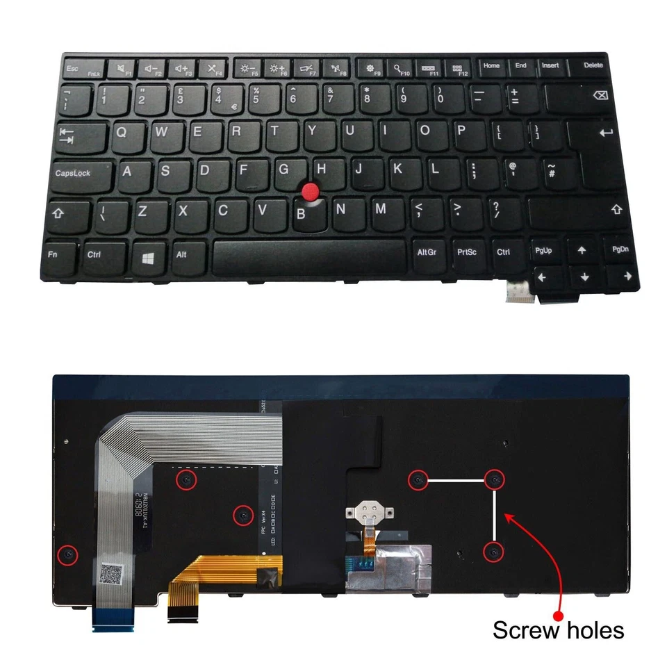 Teclado portátil para Lenovo Thinkpad T460S T460P T470S T470P diseño Reino Unido Foto 2 de 4