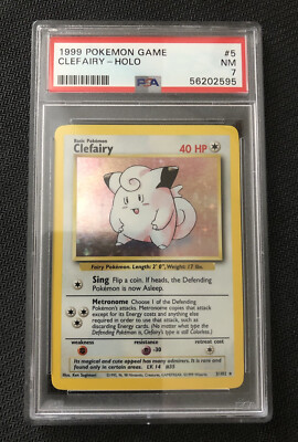 Pokémon TCG Clefairy Base Set 5/102 Holo Unlimited Holo Rare PSA 7