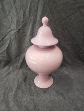 Rare VINTAGE Jaru Ceramic Pottery Urn Vase Ginger Jar Lid Pink 80s MCM Cali