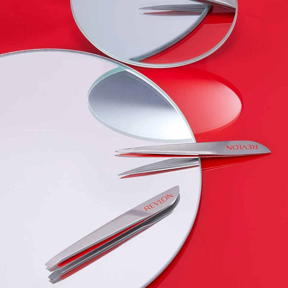 Revlon Salon Pro Precise Mini Tweezer Set Slanted & Pointed Tip Tweezer W/Pouch - Image 4 of 4
