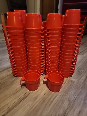 Vintage Buckeye Plastic Cups Nesting Mugs Camping Set Of 4 LOOK BRAND NEW