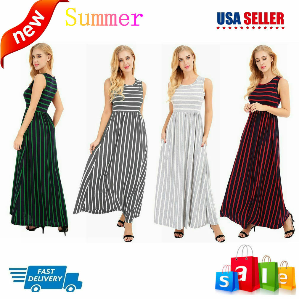 striped t shirt maxi dress