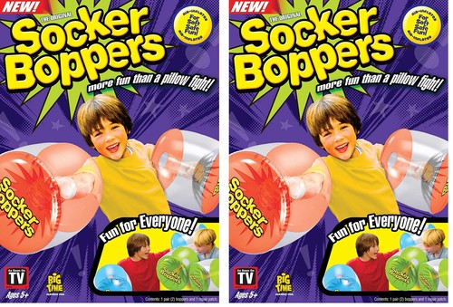 Socker Boppers Inflatable Boxing Pillows - 2 Pairs of Clear Boppers Box and